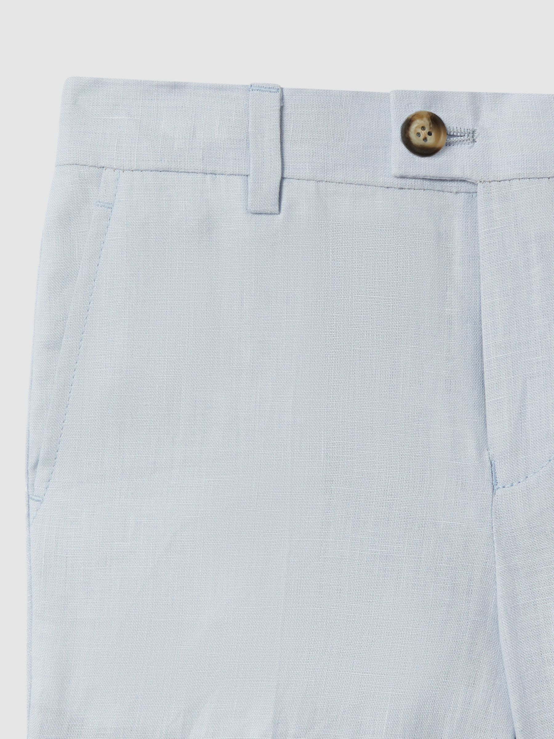 Reiss Kids' Kin Linen Suit Shorts, Soft Blue, 7-8 years