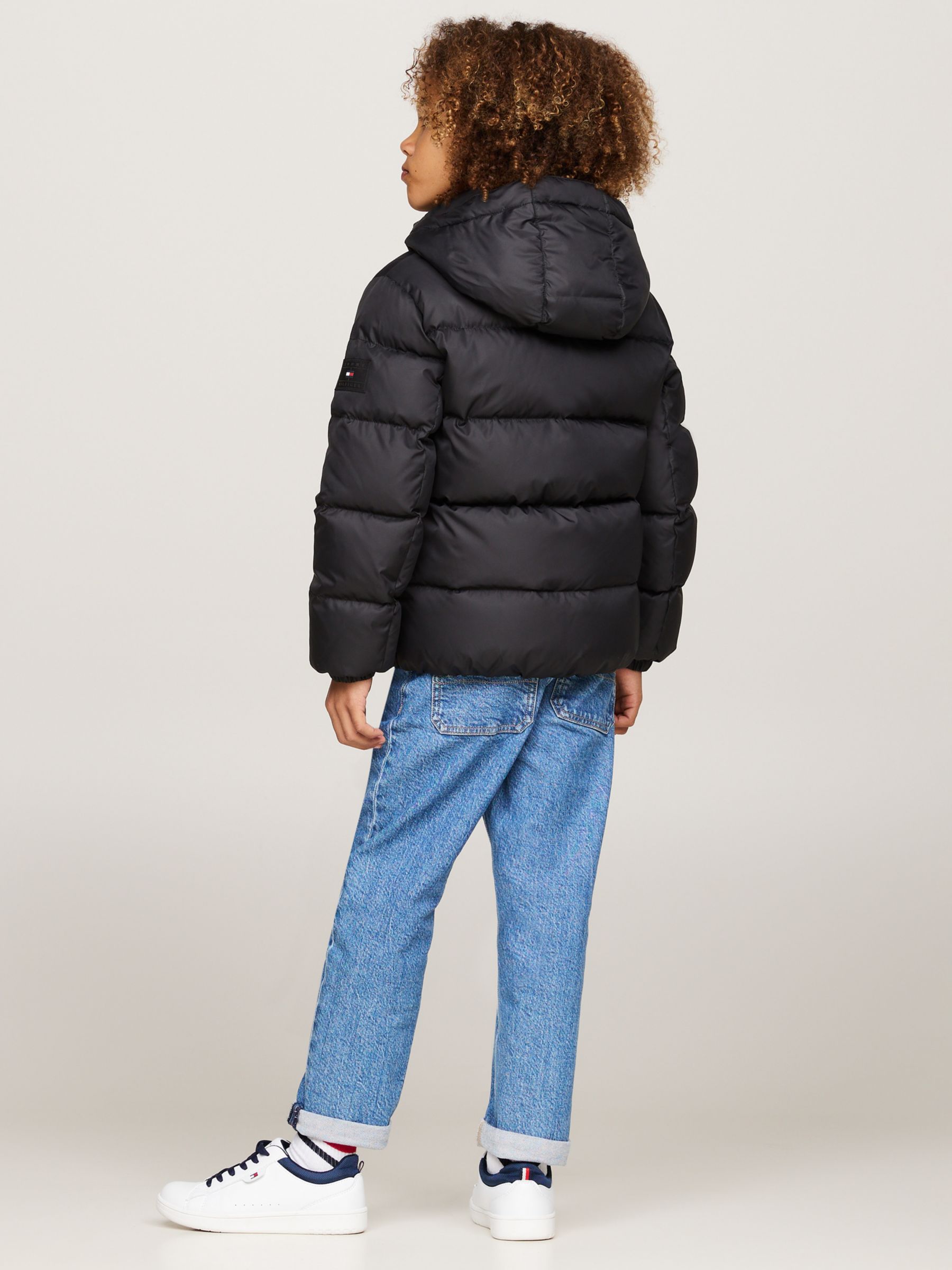 Buy Tommy Hilfiger Kids' Essential Down Puffer Jacket, Black Online at johnlewis.com