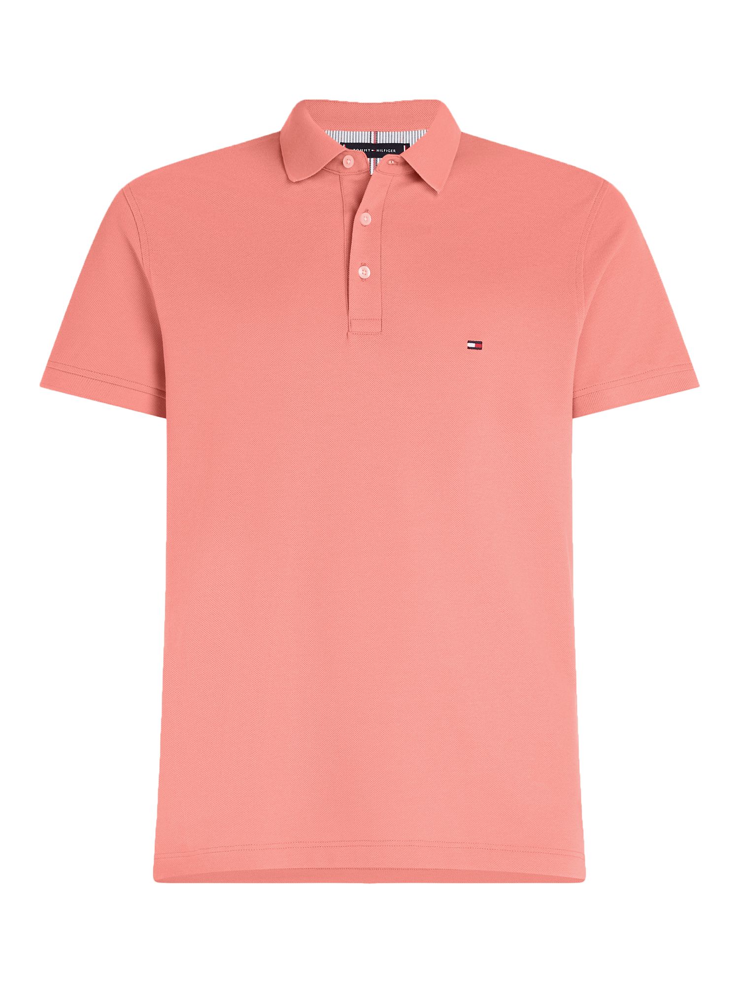 Tommy Hilfiger 1985 Slim Fit Polo Shirt, Peach Dusk at John Lewis & Partners