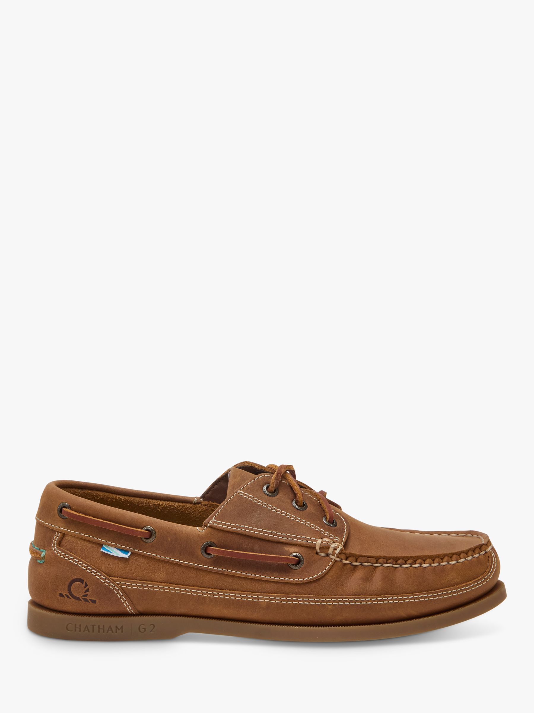 Chatham Rockwell II G2 Leather Boat Shoes, Light brown at John Lewis ...
