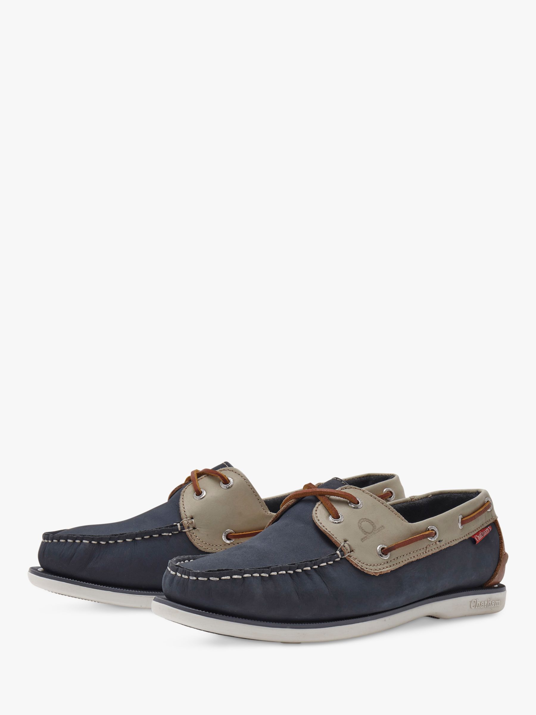 Chatham Whitstable Leather Boat Shoes, Multi at John Lewis & Partners