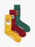 Jack & Jones Kids' Santa Christmas Socks Gift Box, Rio Red Sunset