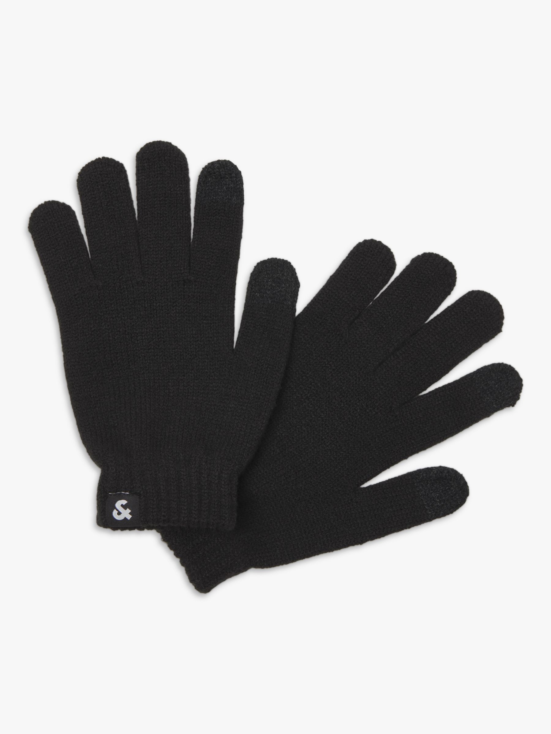 Buy Jack & Jones Kids' Knitted Gloves, Black Online at johnlewis.com