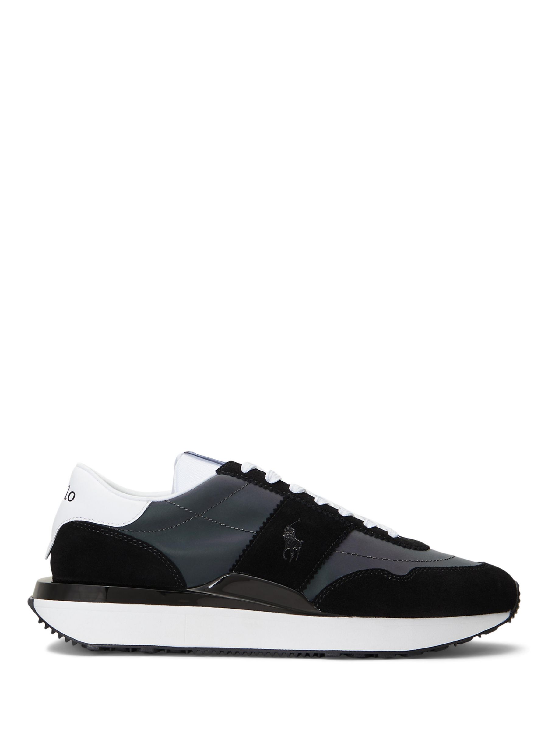 Polo Ralph Lauren Train 89 Suede Trainers, Black Reflective at John ...