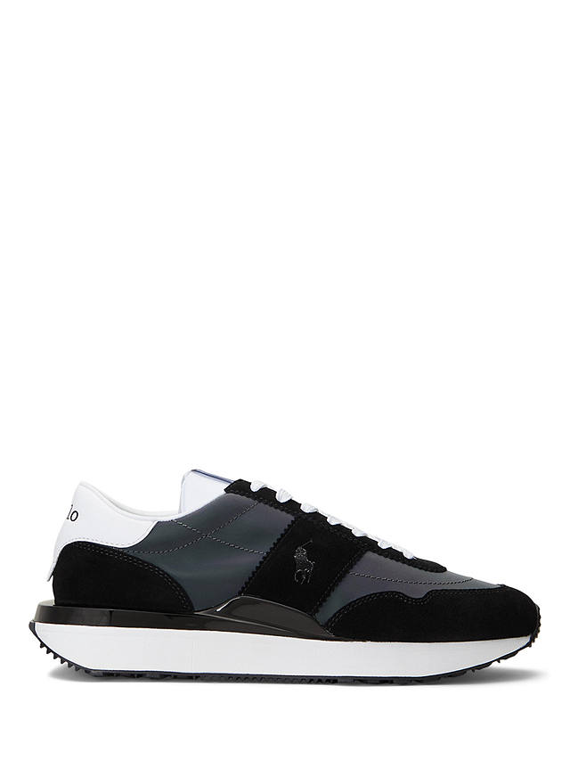 Polo Ralph Lauren Train 89 Suede Trainers, Black/Reflective at John ...