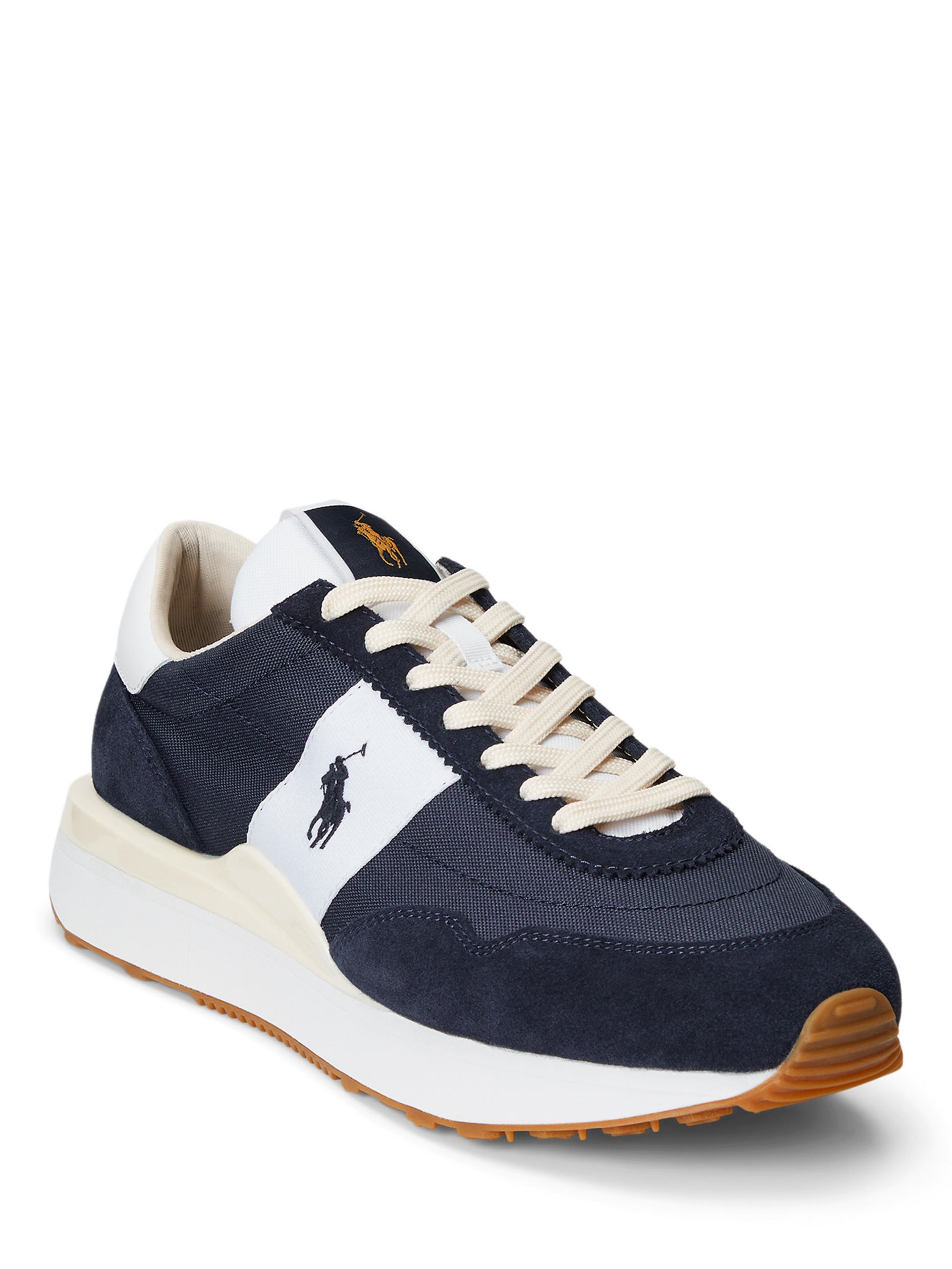 Polo Ralph Lauren Train 89 Suede Trainers, Navy at John Lewis & Partners