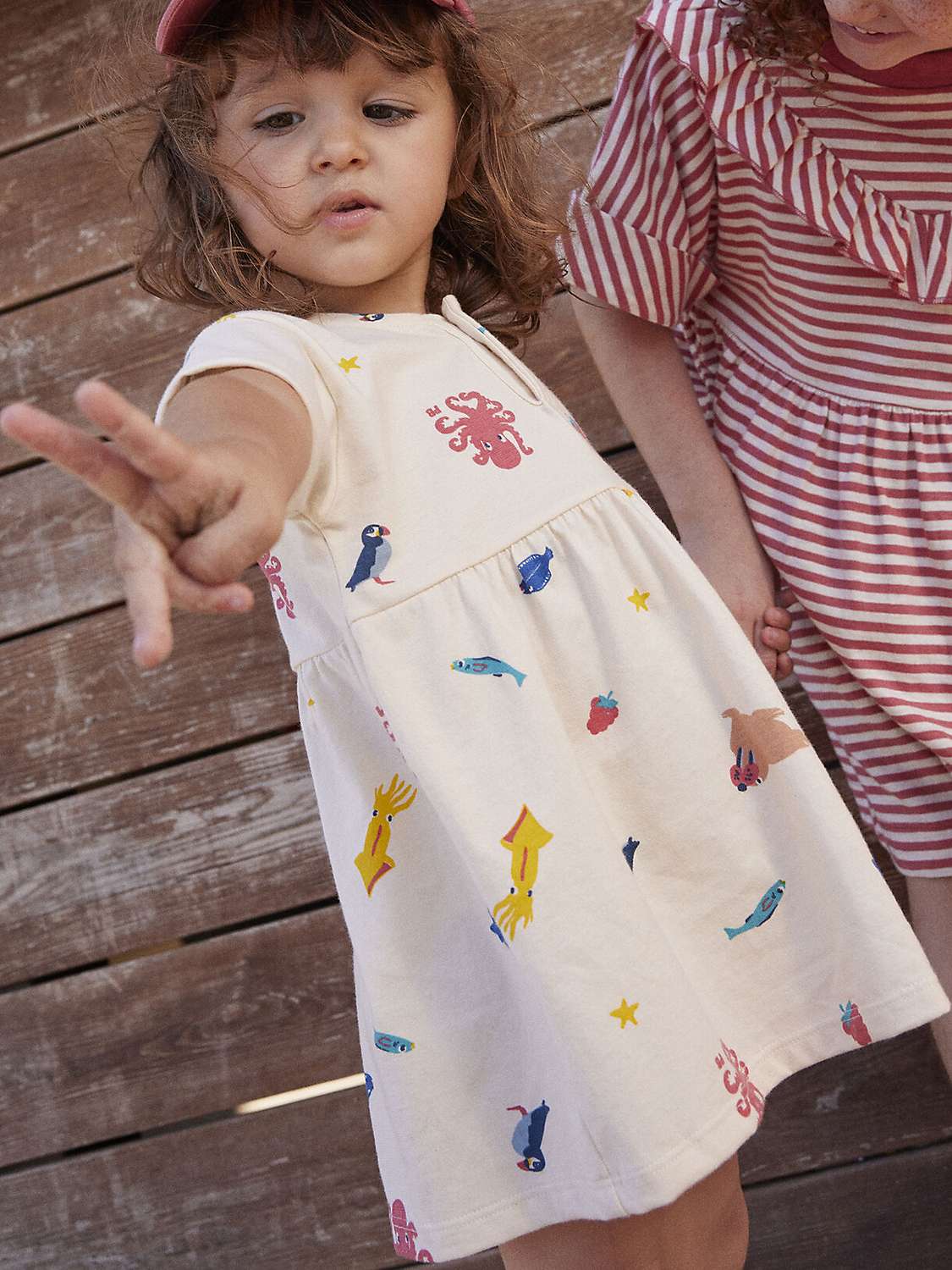 Buy Petit Bateau Baby Cotton Animal Print Short Sleeve Jersey Dress, Avalanche/Multi Online at johnlewis.com