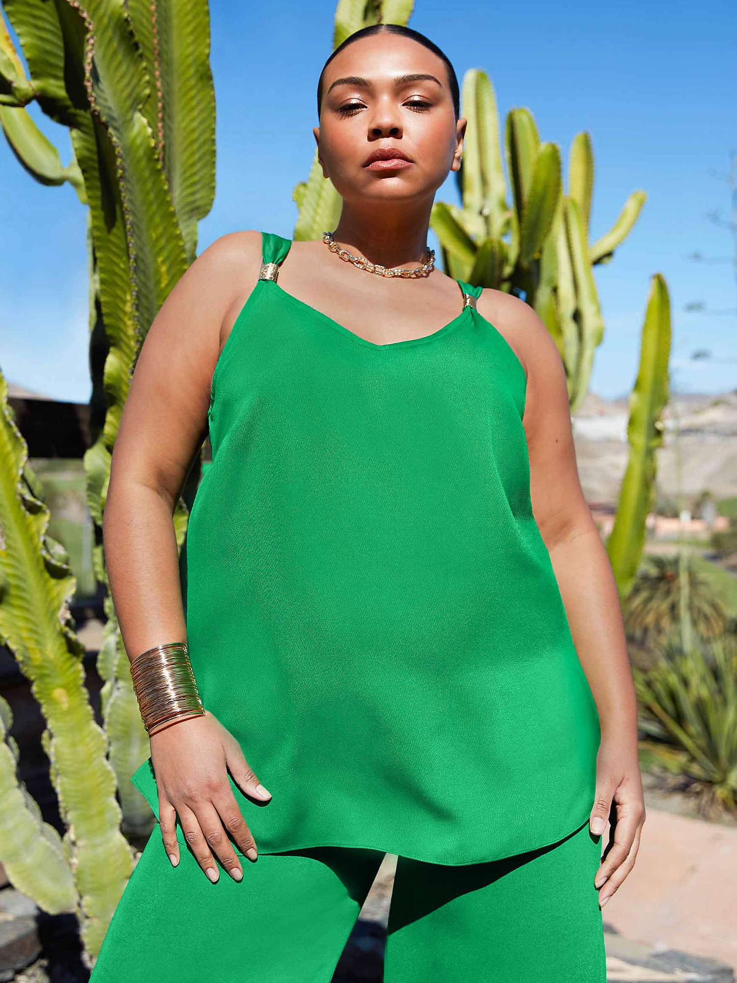 Buy Live Unlimited Green Strappy Vest, Green Online at johnlewis.com