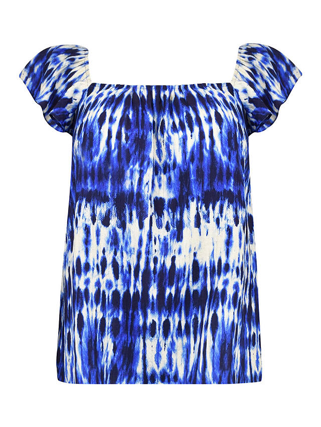 Live Unlimited Curve Navy Tie Dye Top, Blue/White at John Lewis & Partners