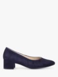 Gabor Henge Block Heel Suede Court Shoes, Atlantik