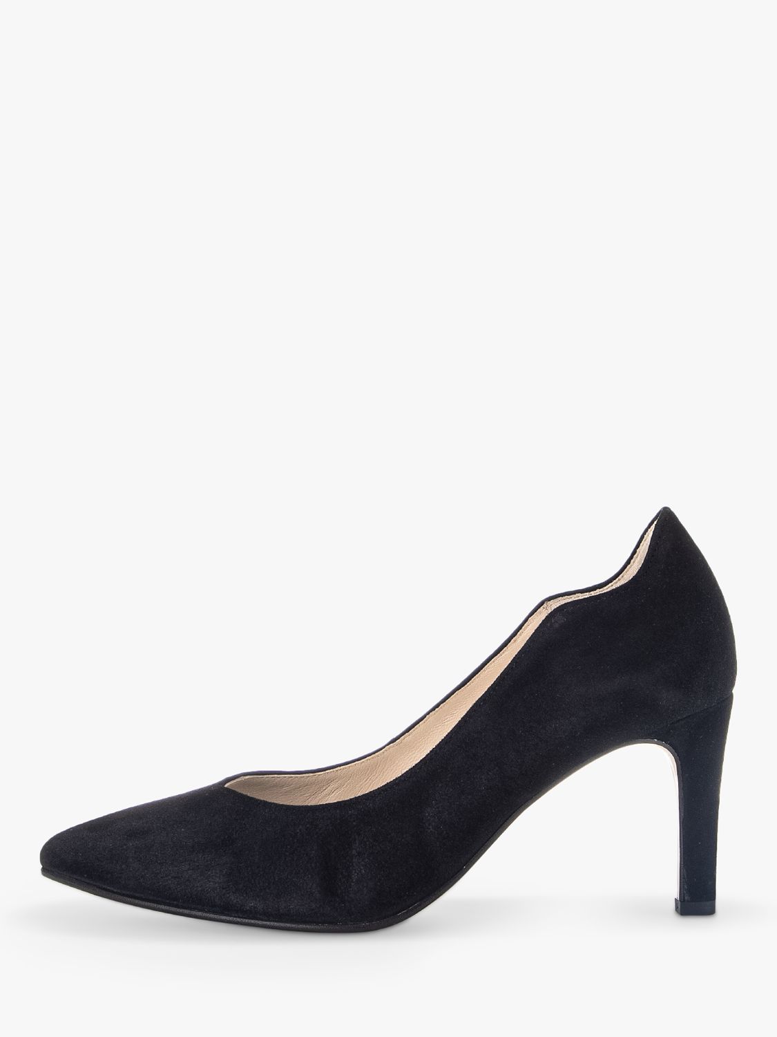 Gabor Degree Suede Court Shoes, Black at John Lewis & Partners