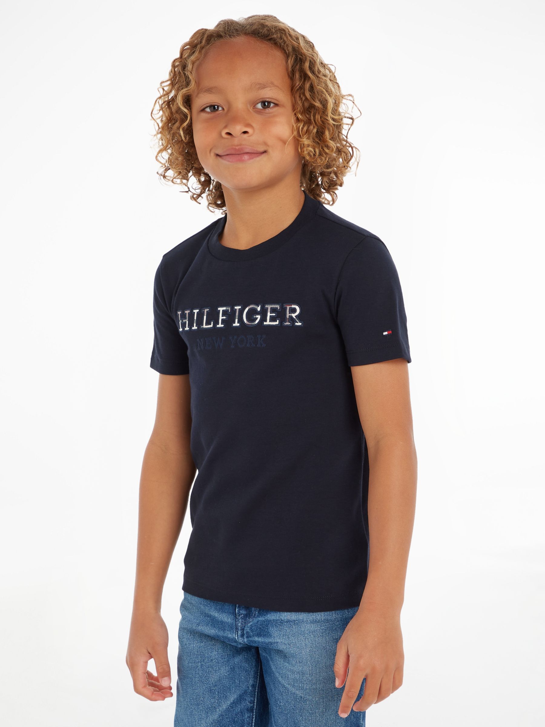 Tommy Hilfiger Kids\' New Logo York 3 Desert T-Shirt, Sky, years