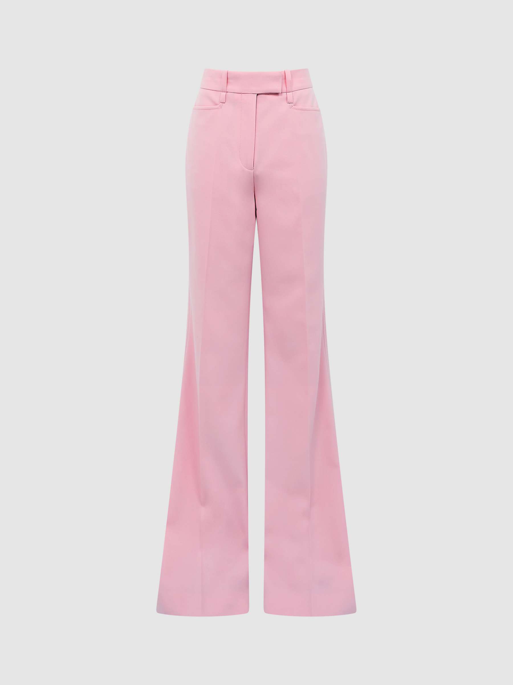 Buy Reiss Petite Blair Wool Blend Flared Trousers, Pink Online at johnlewis.com