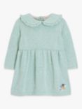 John Lewis Baby Knitted Smock Dress, Blue Turquoise