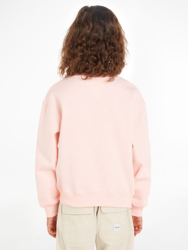 Tommy Hilfiger Kids' Essential Logo Sweatshirt, Pink Crystal, 3 years