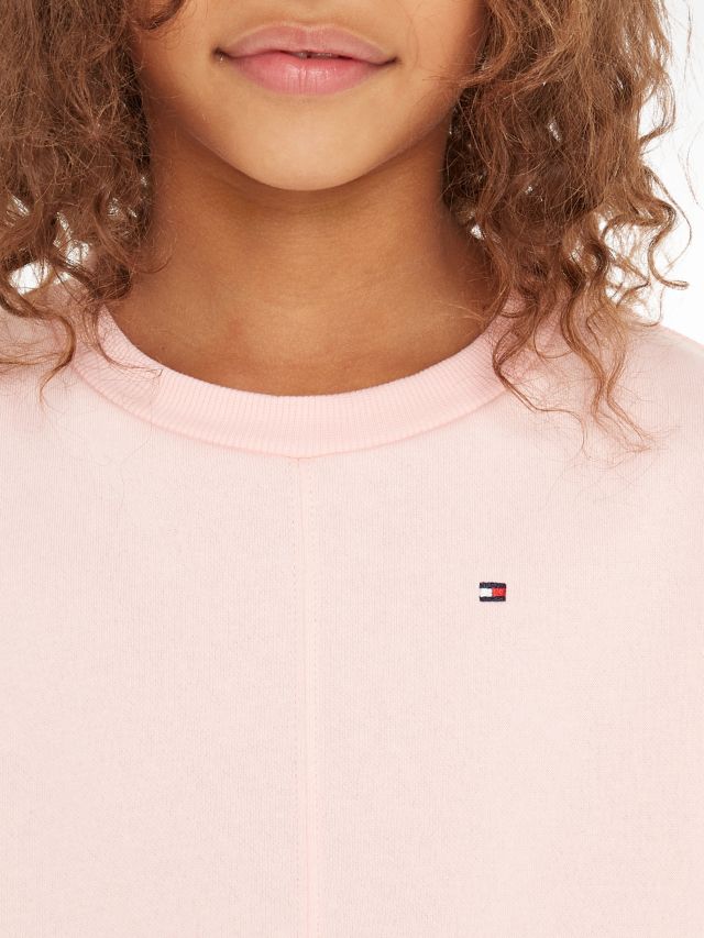 Tommy Hilfiger Kids' Essential Logo Sweatshirt, Pink Crystal, 3 years