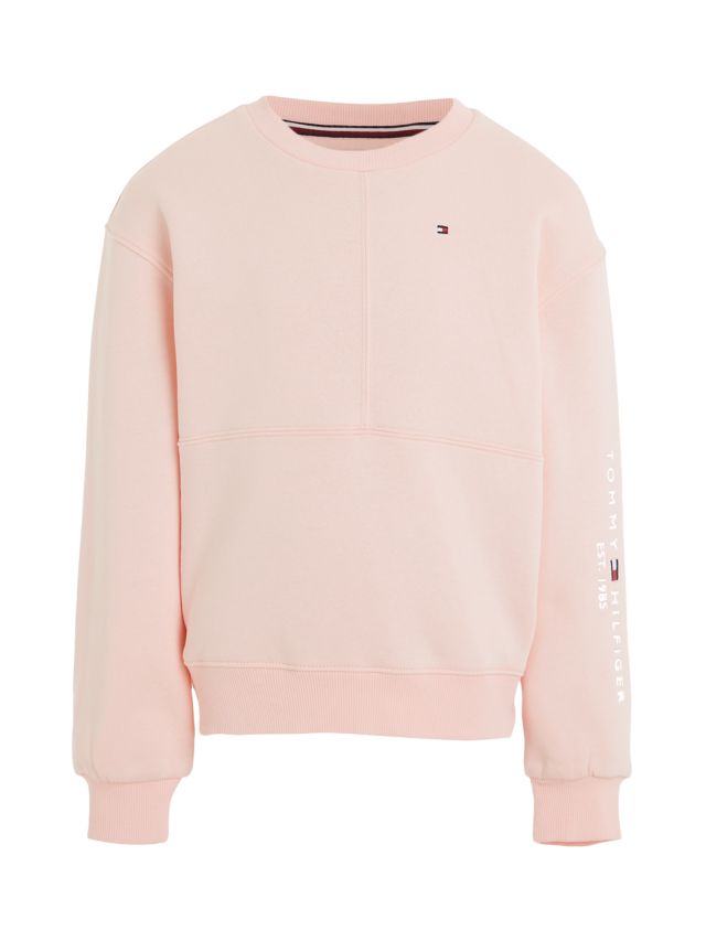 Tommy Hilfiger Kids\' Essential Sweatshirt, years Pink Crystal, Logo 3