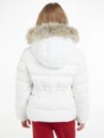 Tommy Hilfiger Kids' Essential Fur Trim Hooded Jacket, White
