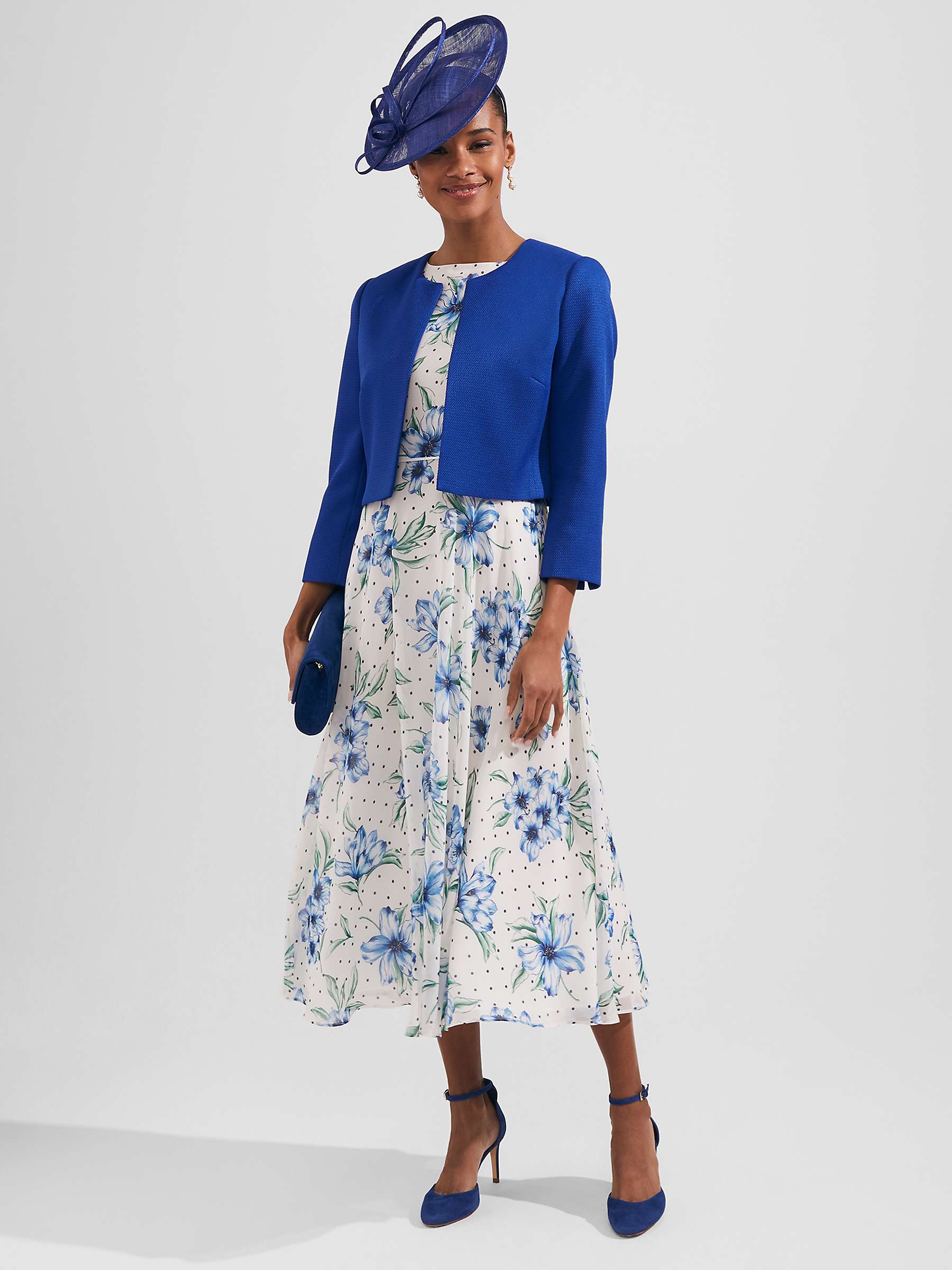 Buy Hobbs Carly Floral Midi Dress, Ivory Multi Online at johnlewis.com