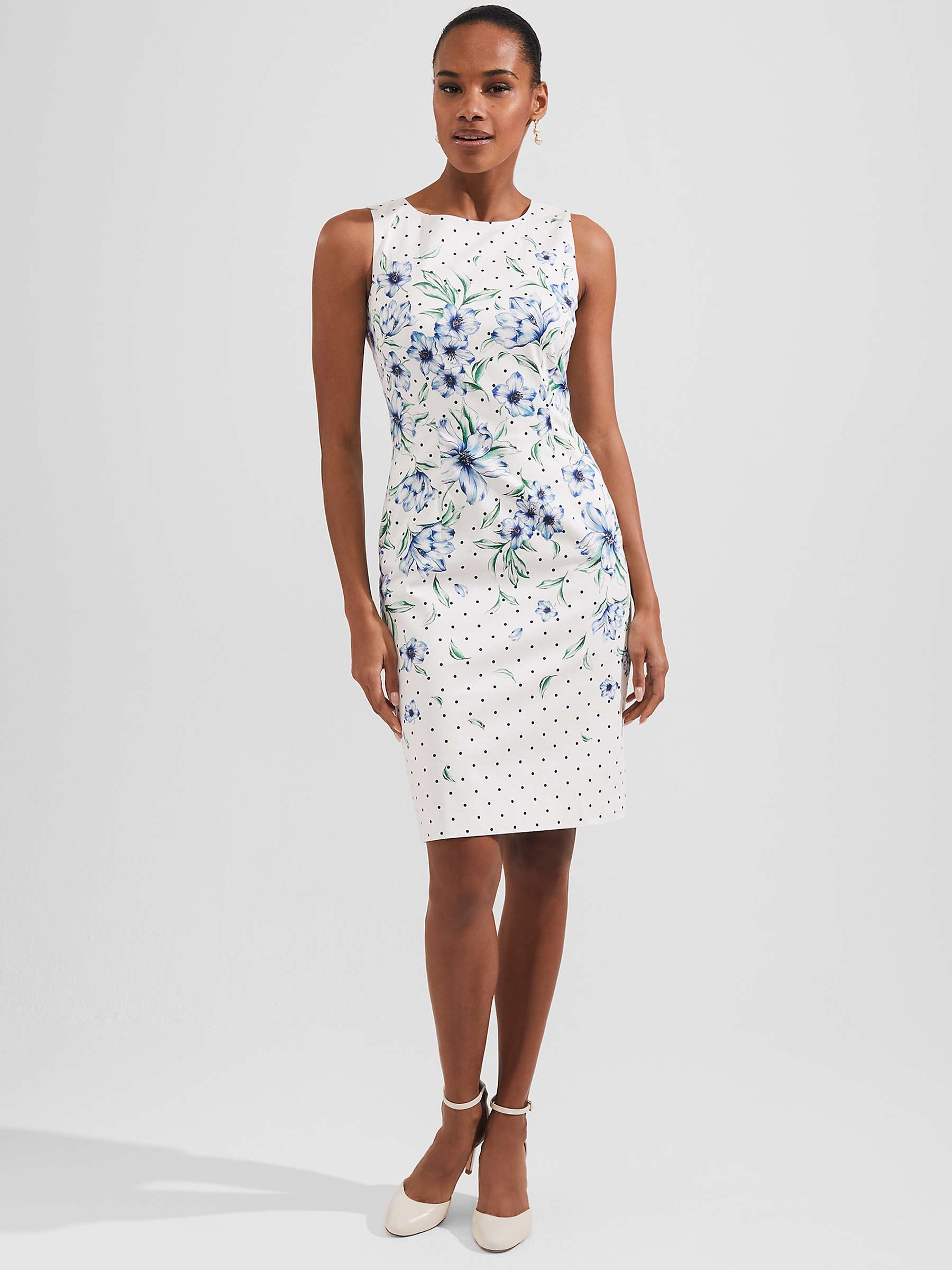 Buy Hobbs Fiona Floral Dress, Ivory/Multi Online at johnlewis.com