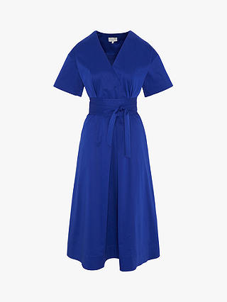Jasper Conran London Betsy Cotton Wrap Dress, Blue Royal