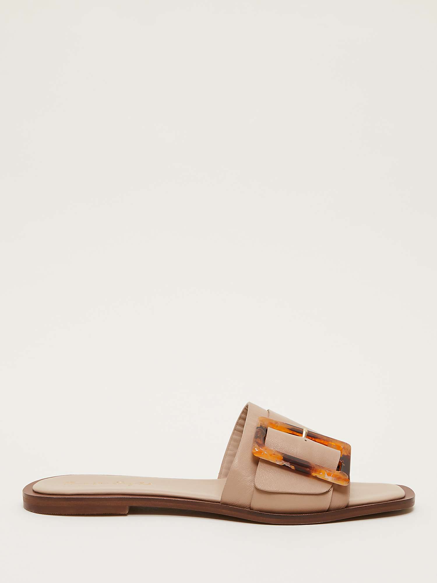 Buy Phase Eight Leather Flat Slider Sandals, Neutral Online at johnlewis.com