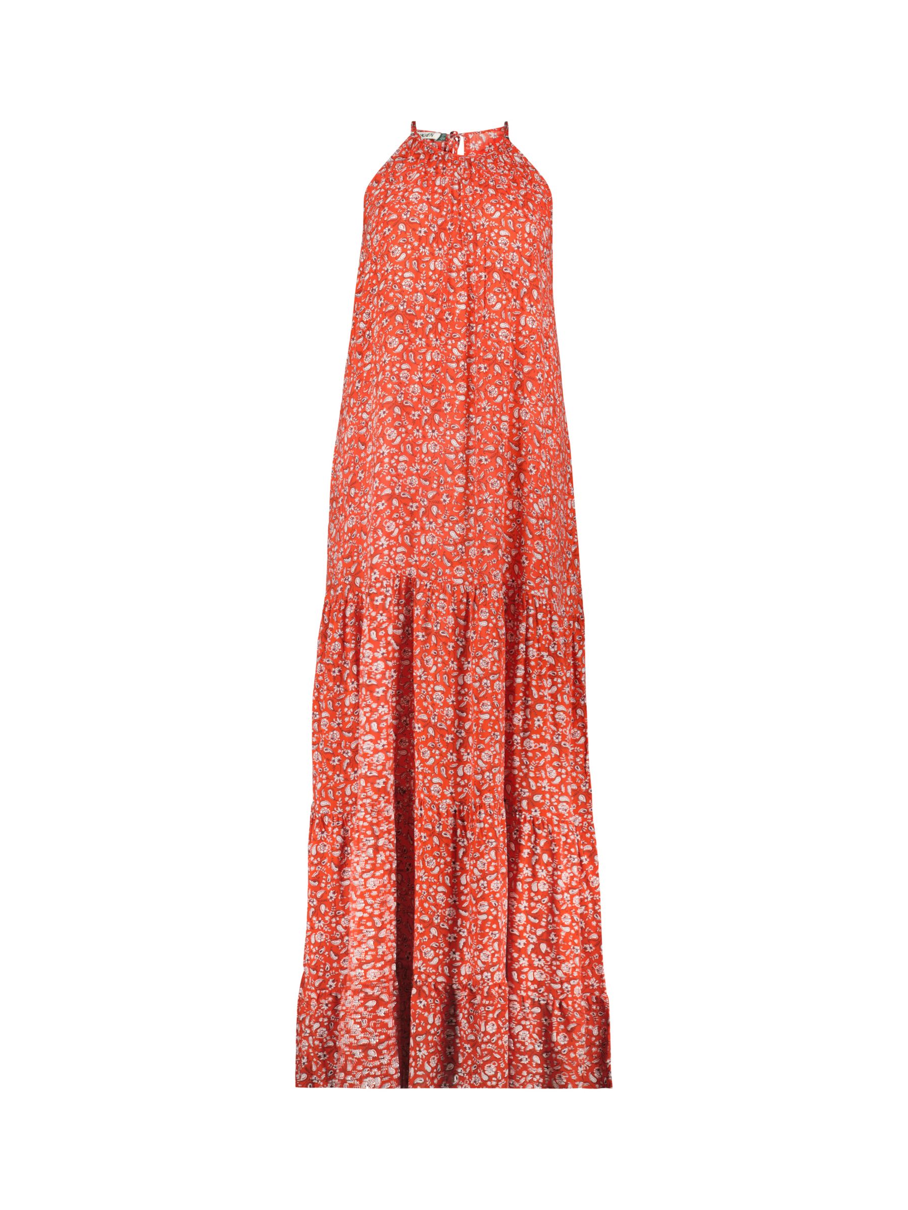 Baukjen Everly Floral Print Maxi Dress, Tangerine/Multi at John Lewis ...