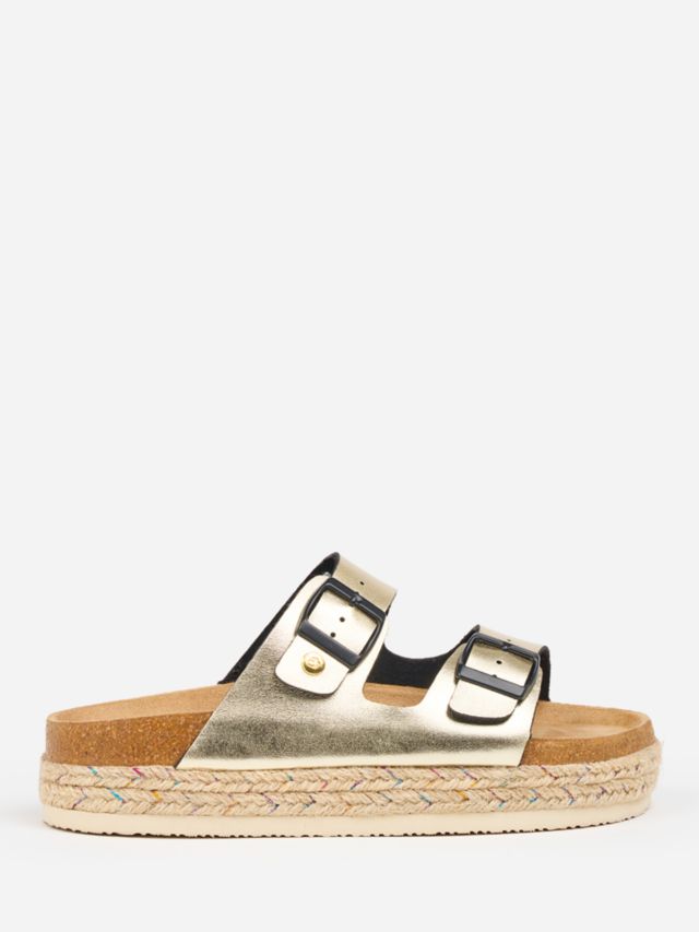 Flatform sale gold sandals