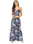 Mela London Floral Print Jersey Maxi Dress, Navy