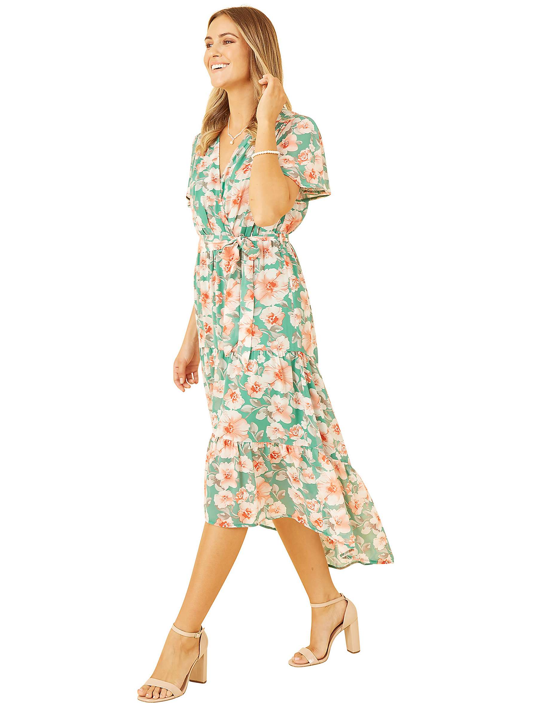 Buy Mela London Floral Wrap Tiered Dipped Hem Dress Online at johnlewis.com