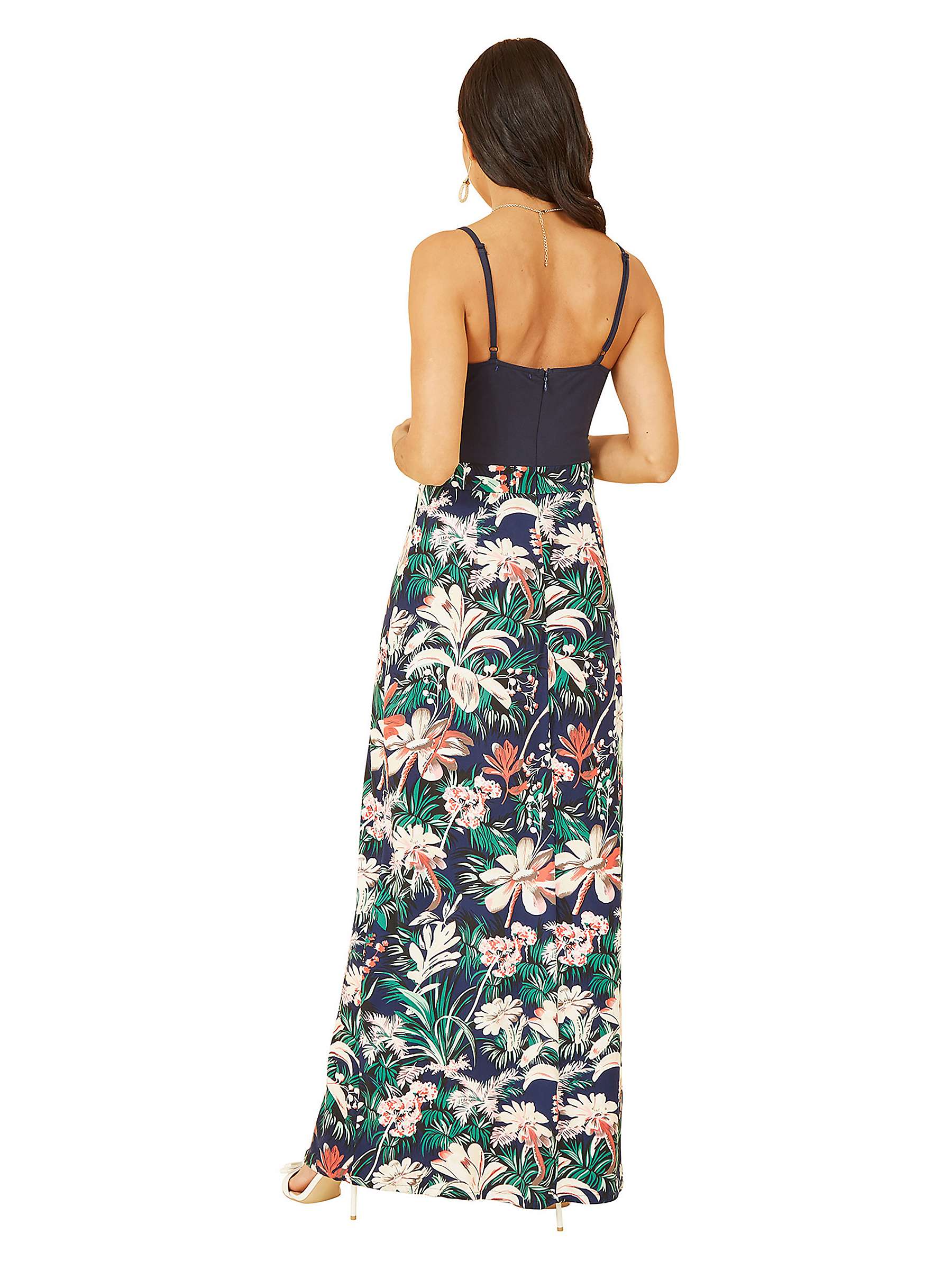 Buy Mela London Leaf Print Maxi Dress, Navy Online at johnlewis.com