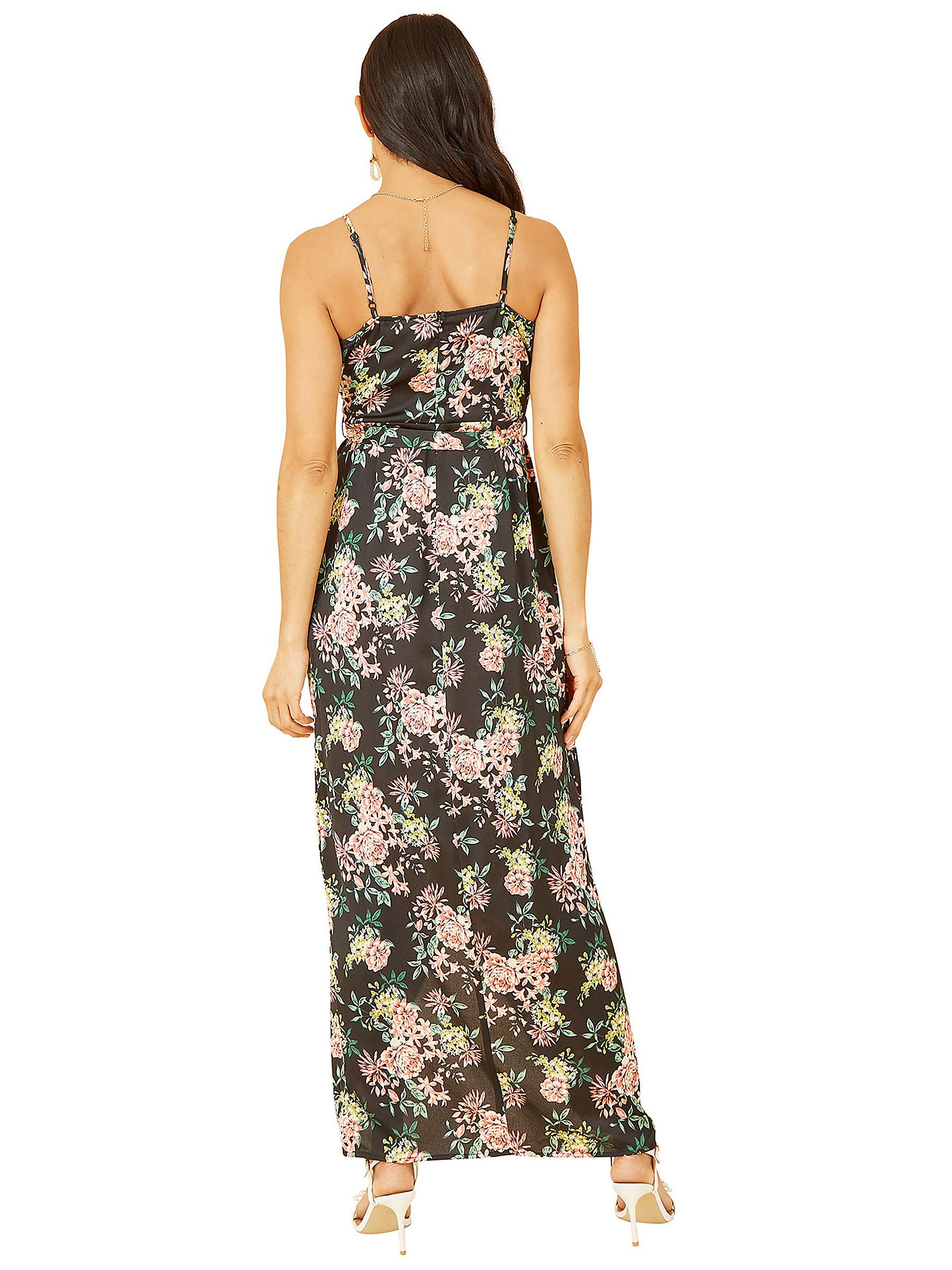 Buy Mela London Floral Print Midi Wrap Dress, Black Online at johnlewis.com