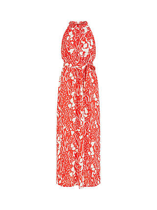 Mela London Animal Print Maxi Dress, Red