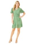 Yumi Mela London Ditsy Floral Wrap Dress, Green