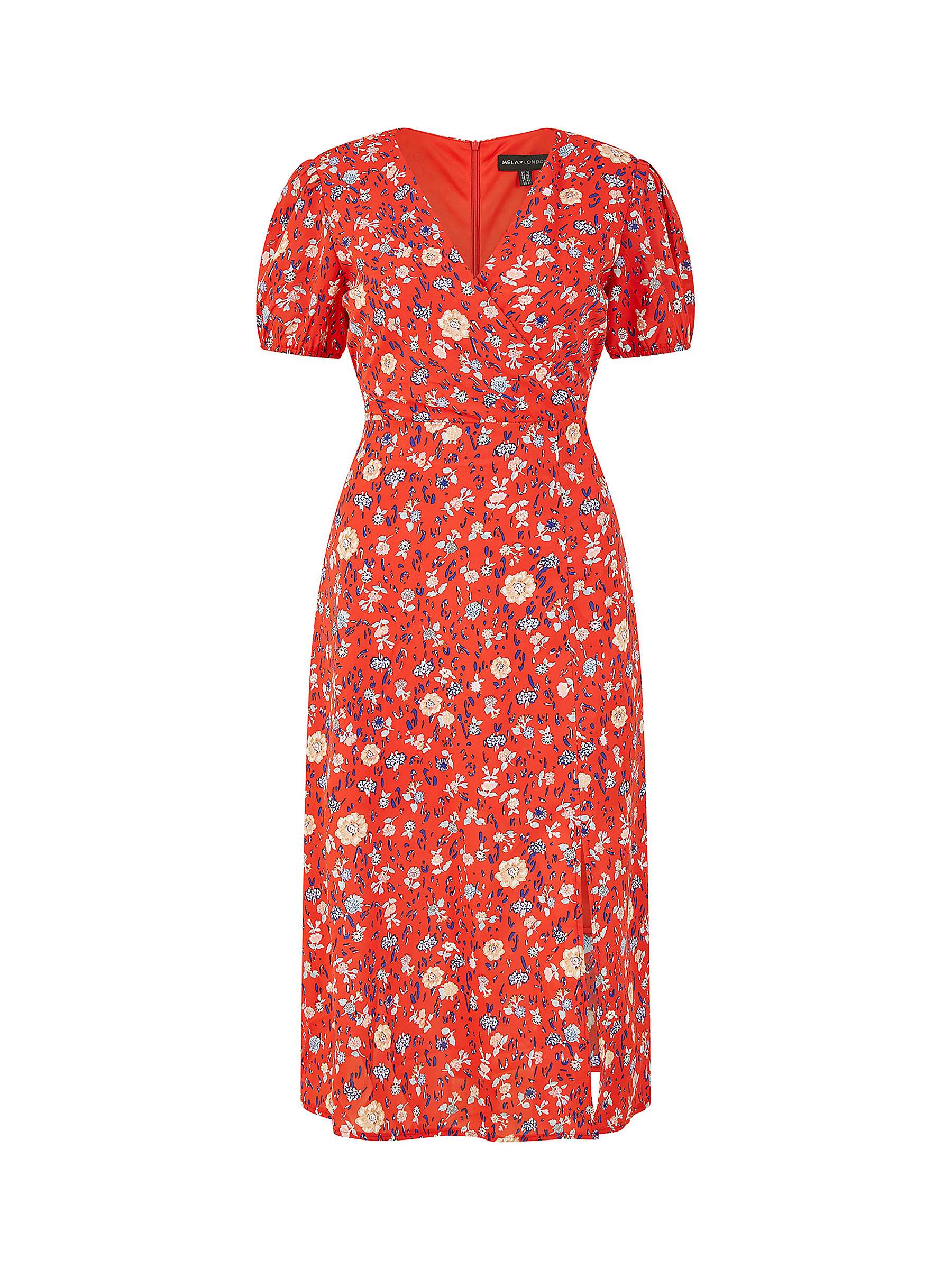 Buy Mela London Floral Print Midi Dress, Red Online at johnlewis.com