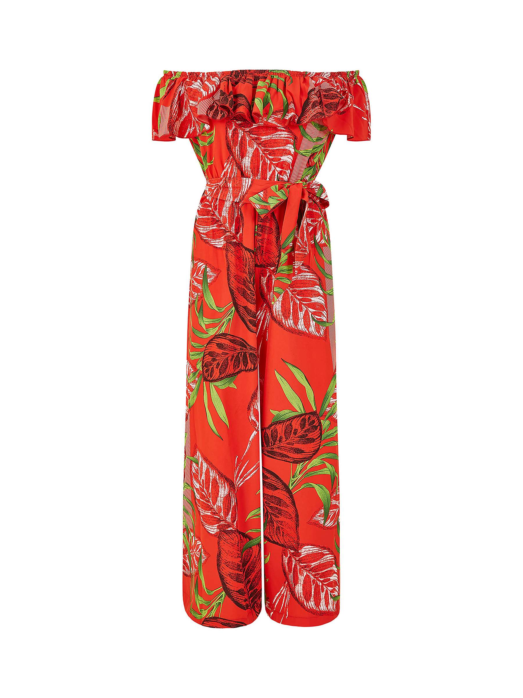 Buy Mela London Tropical Print Bardot Jumpsuit, Red Online at johnlewis.com
