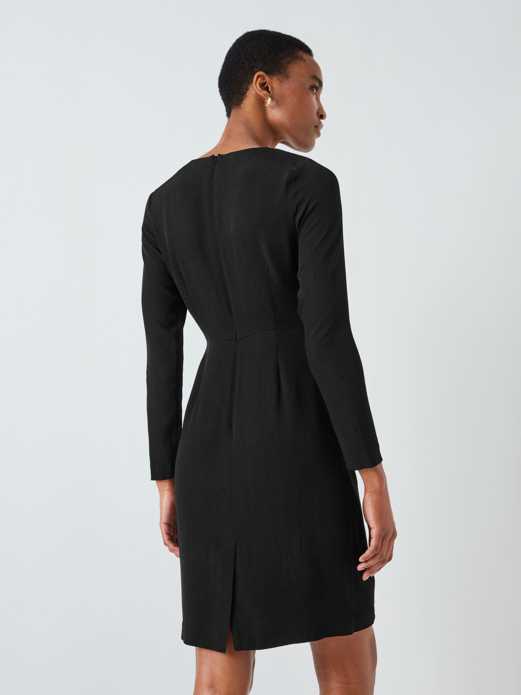 John Lewis Jacquard Dress, Black at John Lewis & Partners