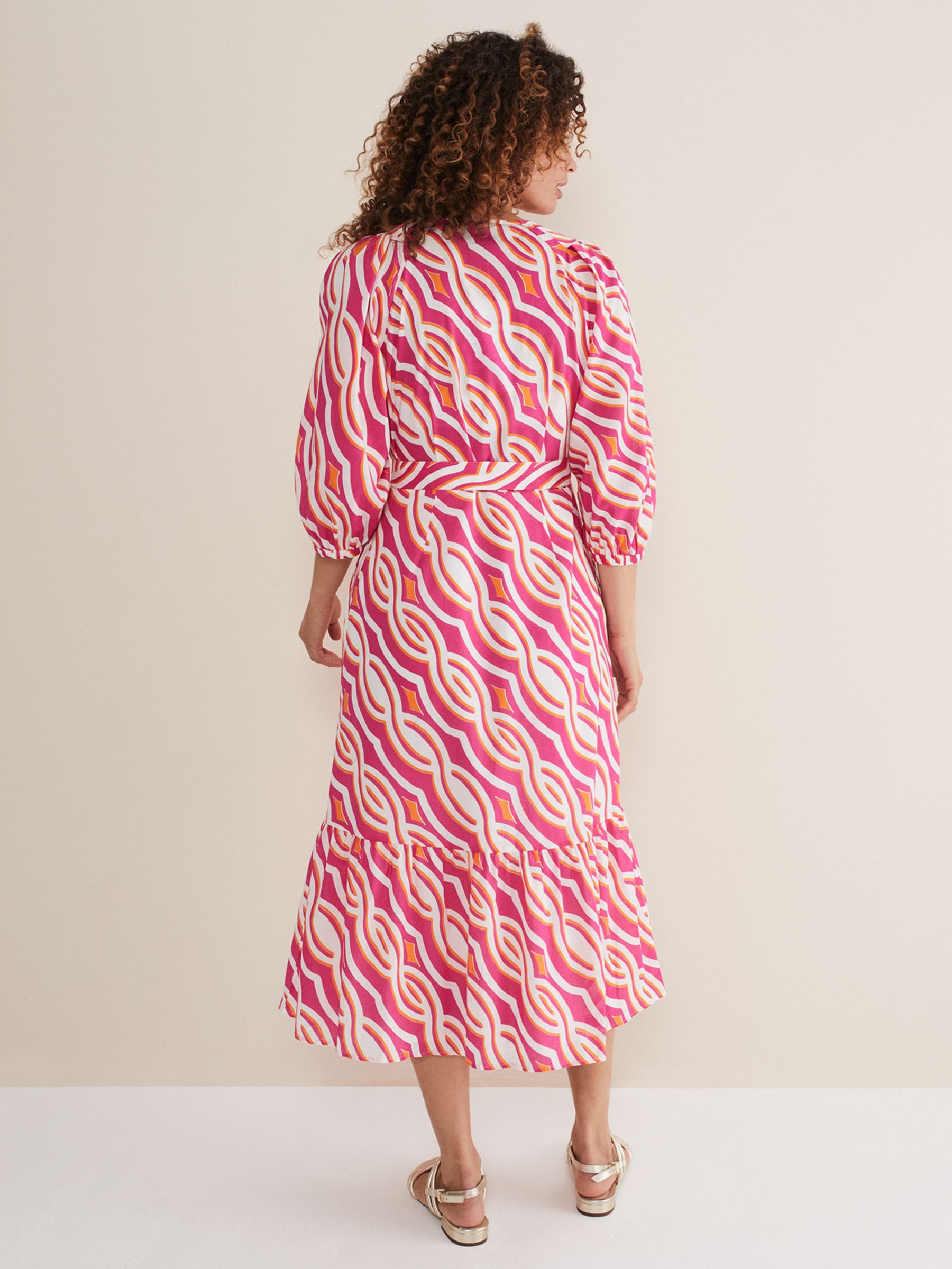 Phase Eight Georgie Midi Dress, Pink, 10