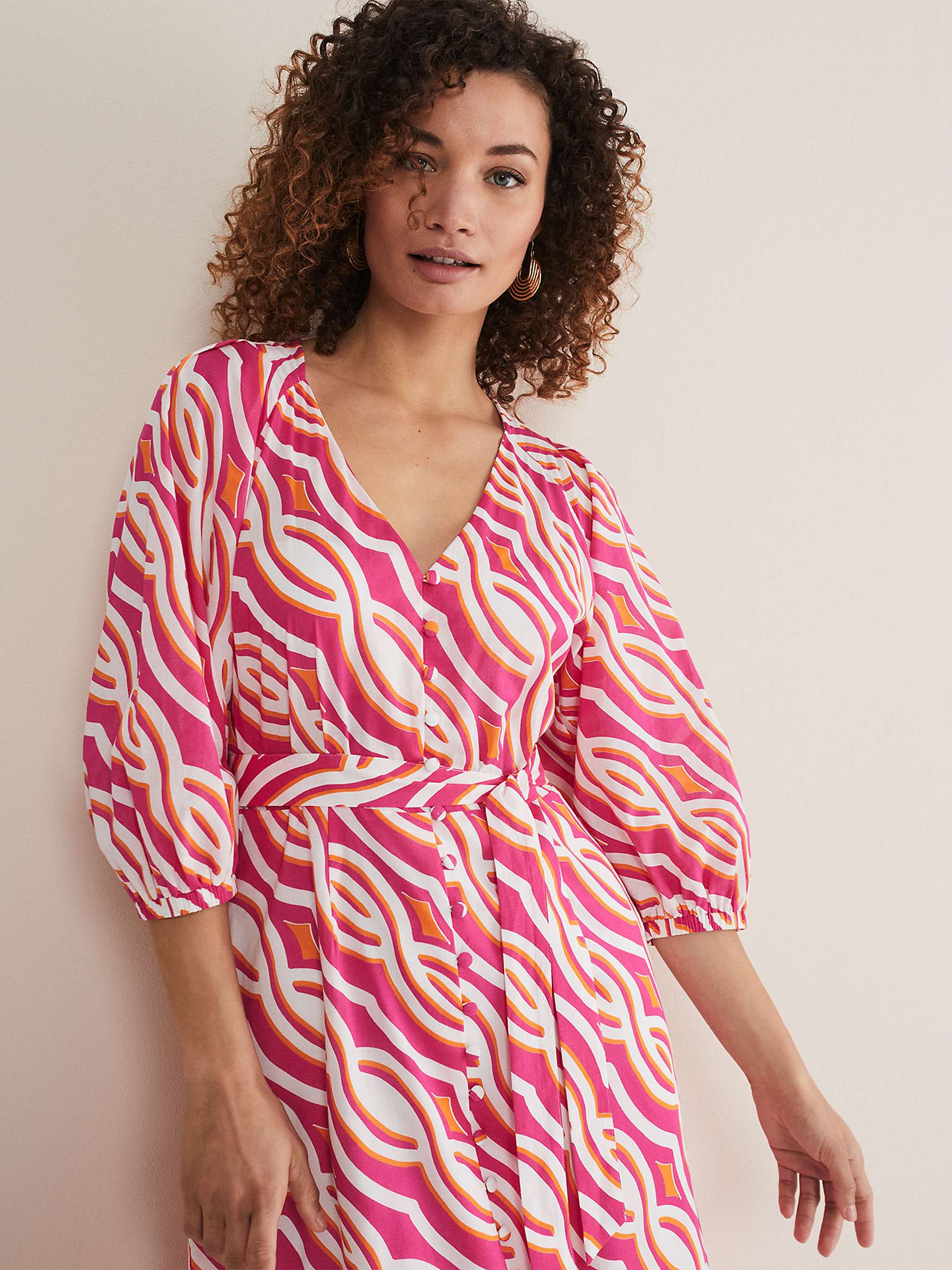 Buy Phase Eight Georgie Midi Dress, Pink Online at johnlewis.com