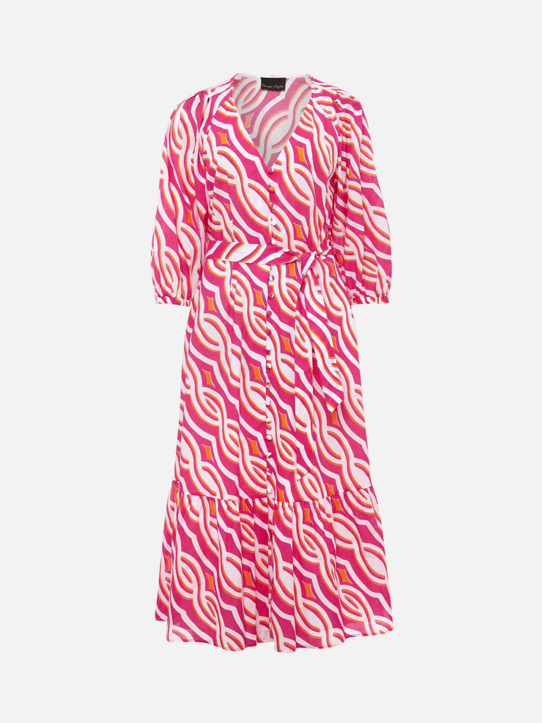 Buy Phase Eight Georgie Midi Dress, Pink Online at johnlewis.com