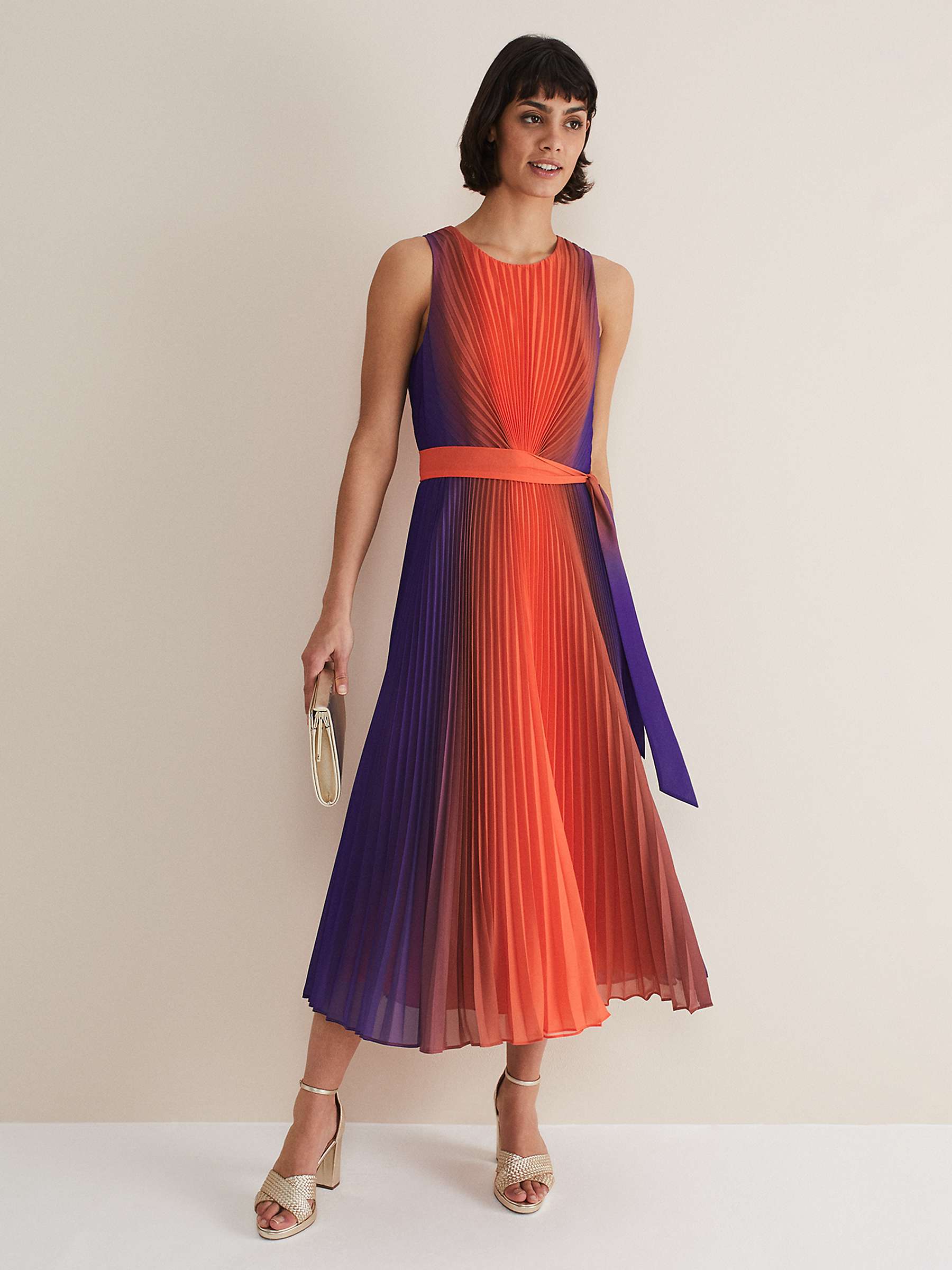 Buy Phase Eight Simara Ombre Dress, Vermillion/Multi Online at johnlewis.com