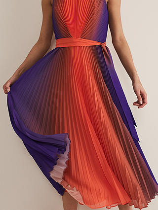 Phase Eight Simara Ombre Dress, Vermillion/Multi