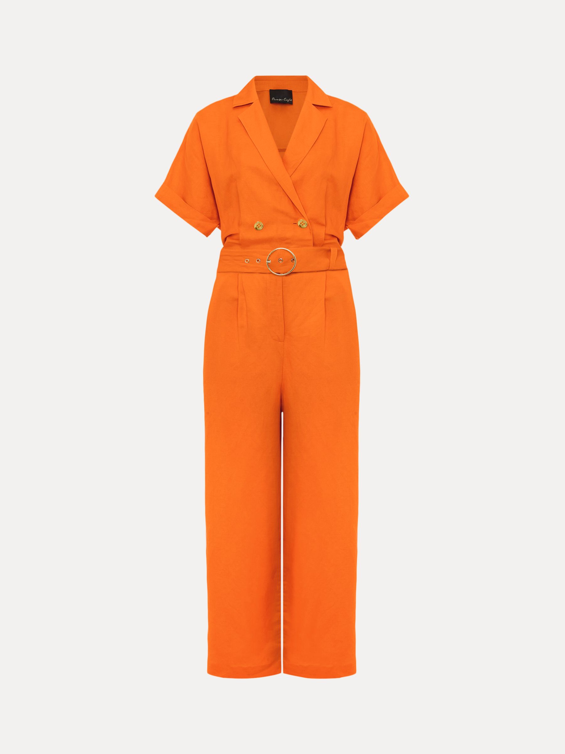 Buy Phase Eight Pria Linen Blend Jumpsuit, Orange Online at johnlewis.com