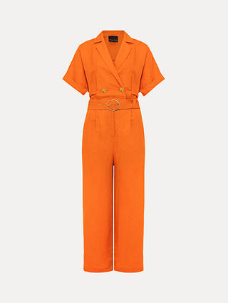 Phase Eight Pria Linen Blend Jumpsuit, Orange