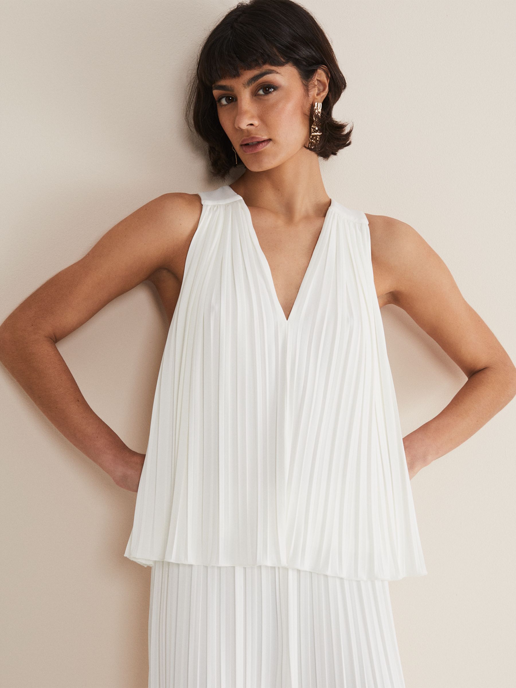 Halter-neck pleated top - Woman