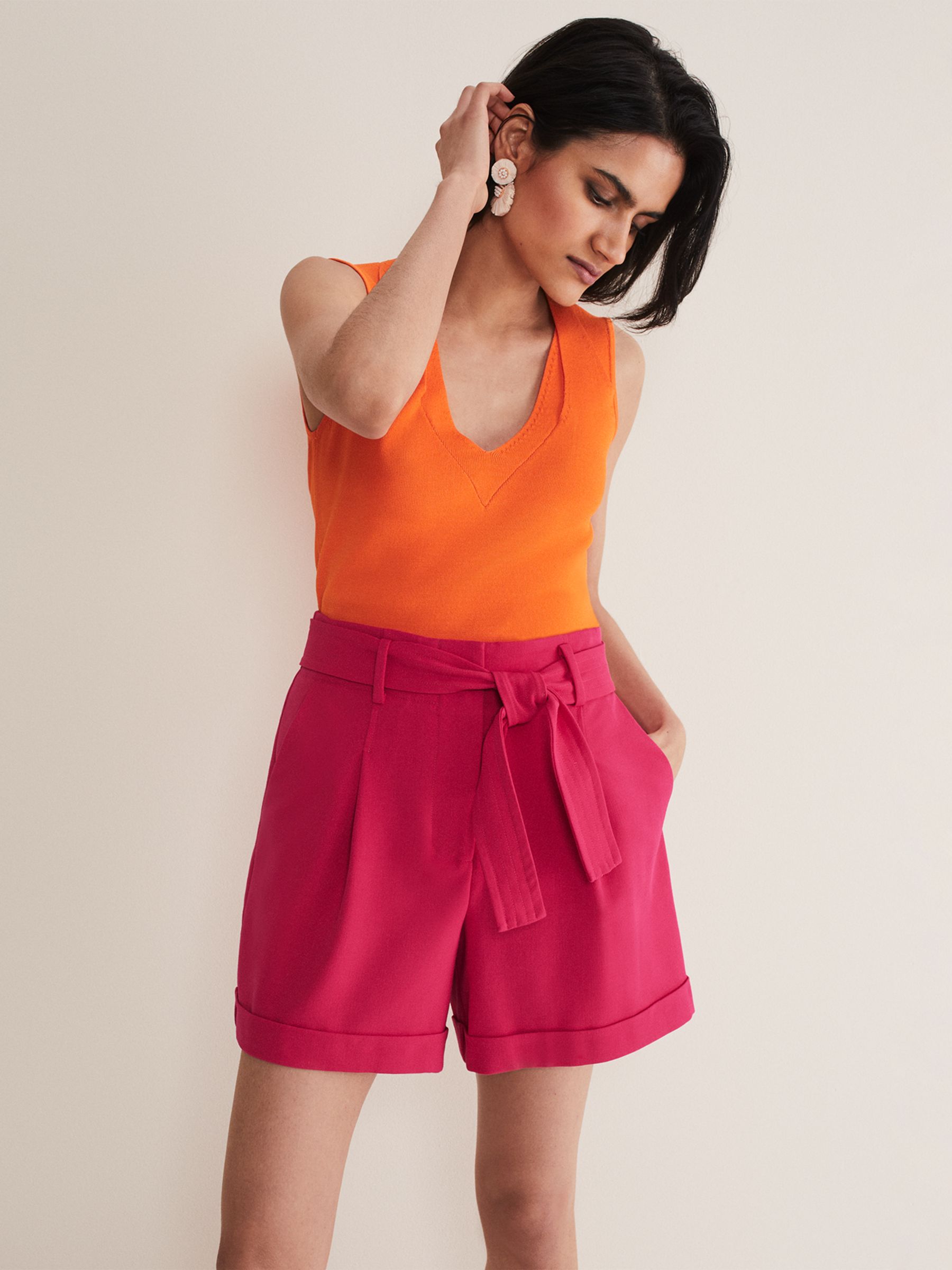 Buy Phase Eight Scarlett Knitted Top, Orange Online at johnlewis.com
