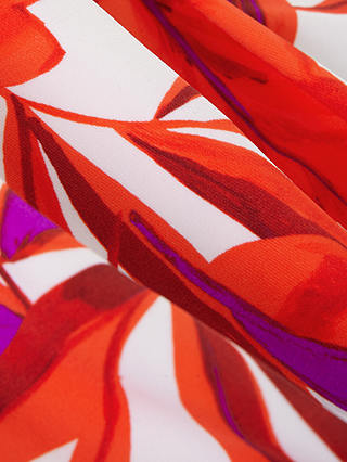 Phase Eight High Waisted Leaf Print Bikini Bottoms, Orange
