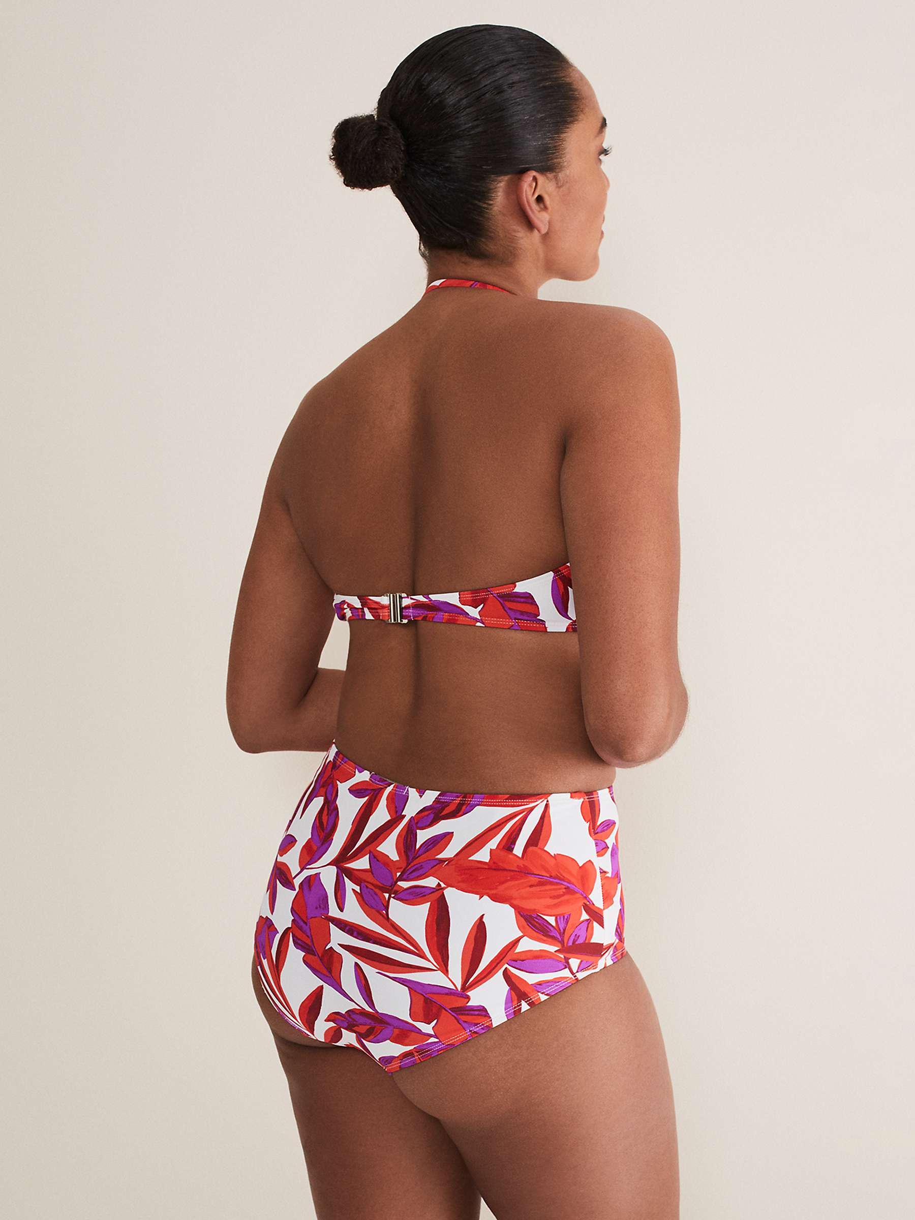 Buy Phase Eight Leaf Print Bikini Top, Orange Online at johnlewis.com