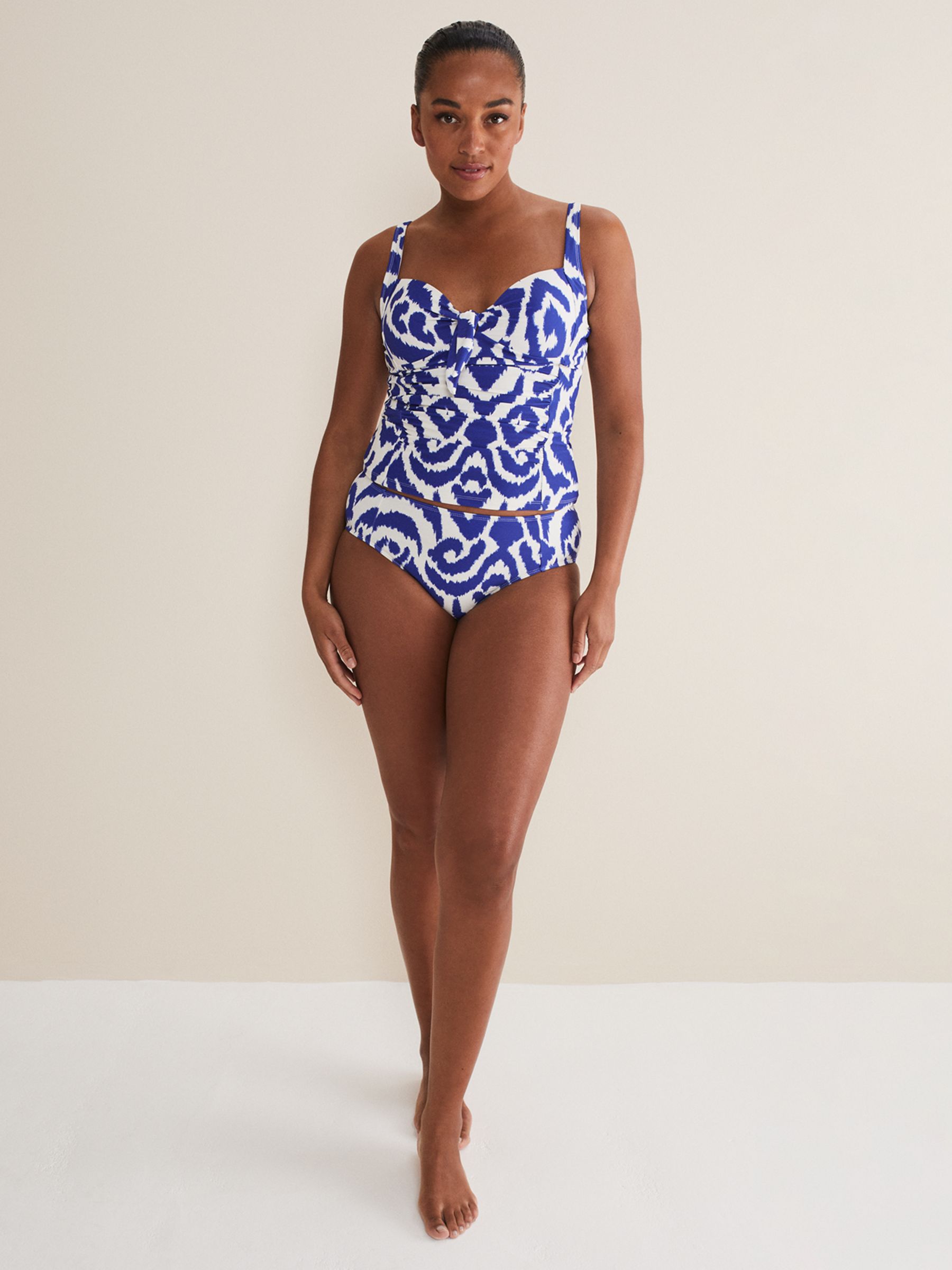 Buy Phase Eight Ikat Print Tankini Top, Blue/Ivory Online at johnlewis.com