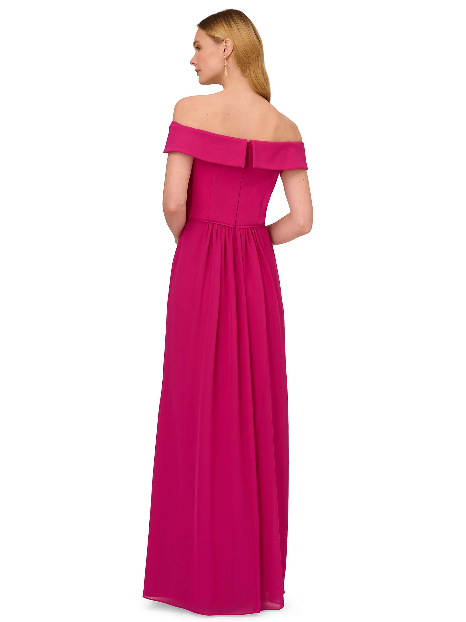 Buy Adrianna Papell Crepe Chiffon Maxi Dress, Bright Magenta Online at johnlewis.com